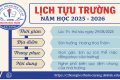 LỊCH TỰU TRƯỜNG NĂM HỌC 2025 – 2026